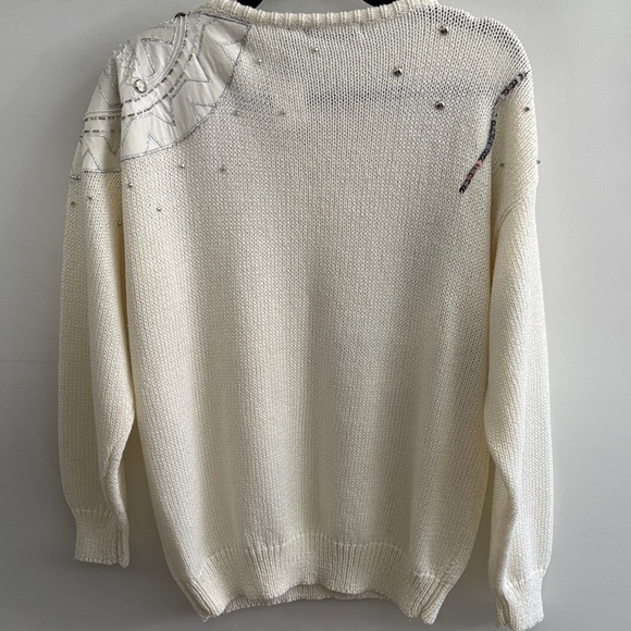 Chic Embellished Cream RINO ROSSI Sweater - Picture 2 of 8